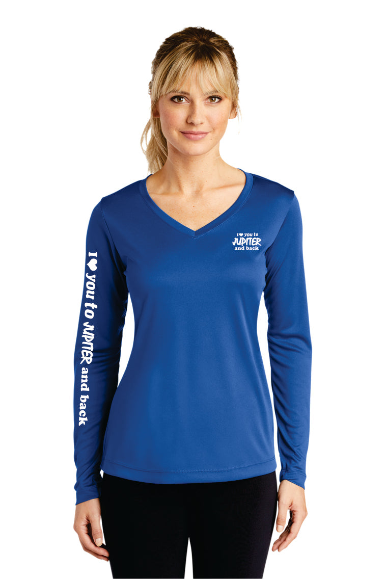 Ladies Colorful Logo Long Sleeve Sport Shirt