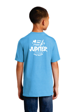 Kids Aqua White Logo Tee Shirt