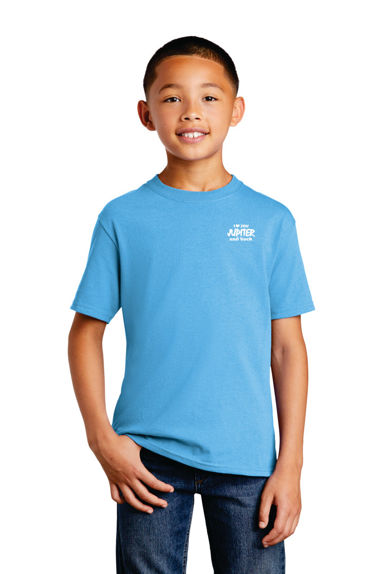 Kids Aqua White Logo Tee Shirt