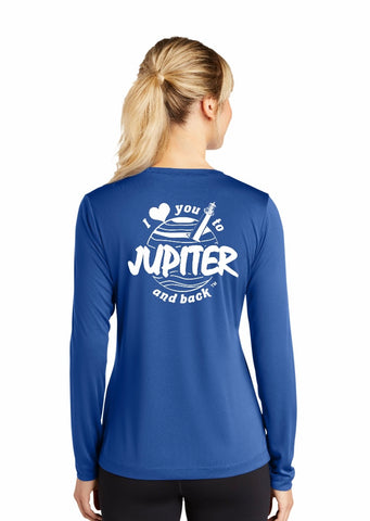 Navy Blue Long Sleeve V-Neck Moisture Wick Shirt